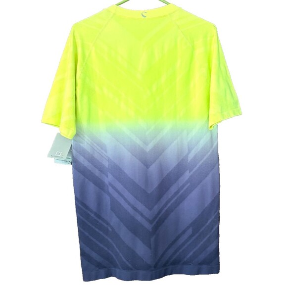 Climawear Shirt Mens Size S Short Sleeve Moisture Wicking Gradient Blue & Yellow - Picture 2 of 8